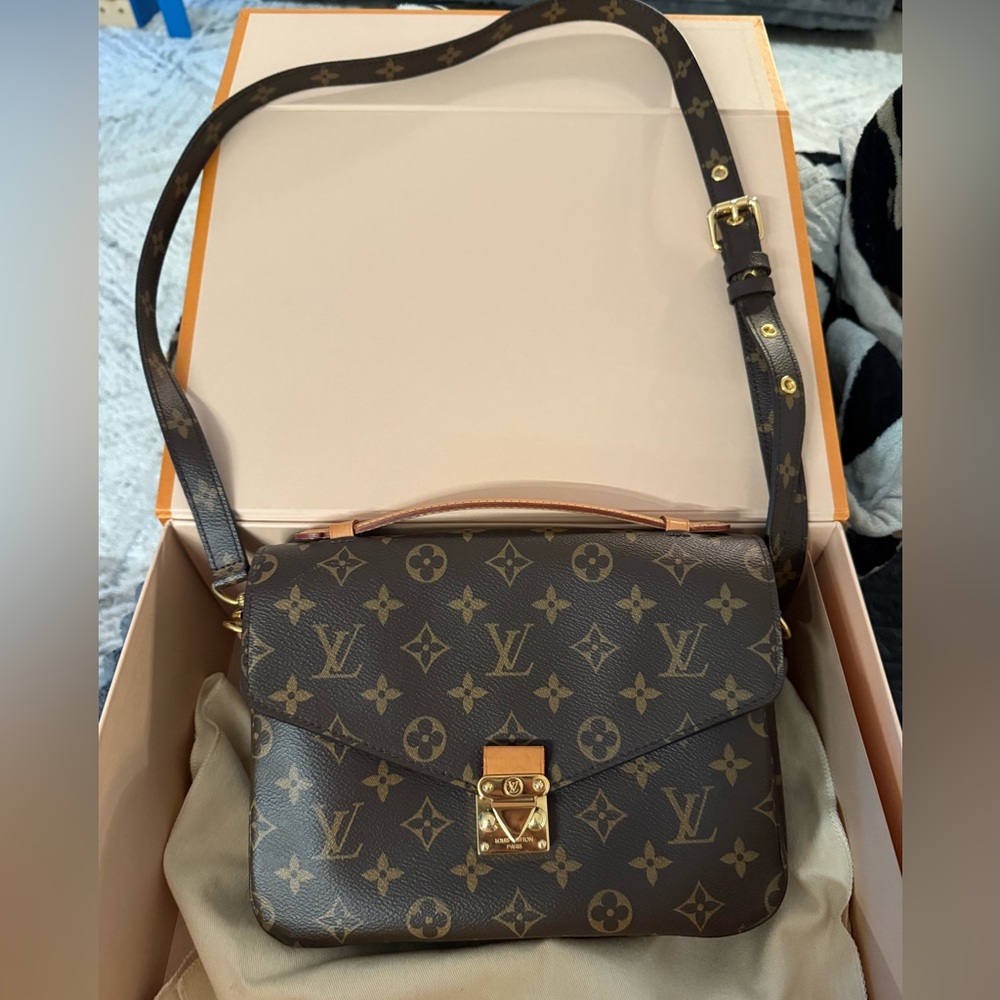 Louis Vuitton Brown Monogram Shoulder Bag with Adjustable Strap